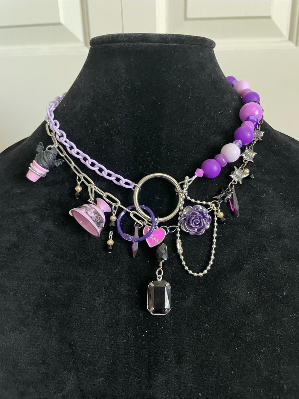 Gothic Purple Necklace OOAK